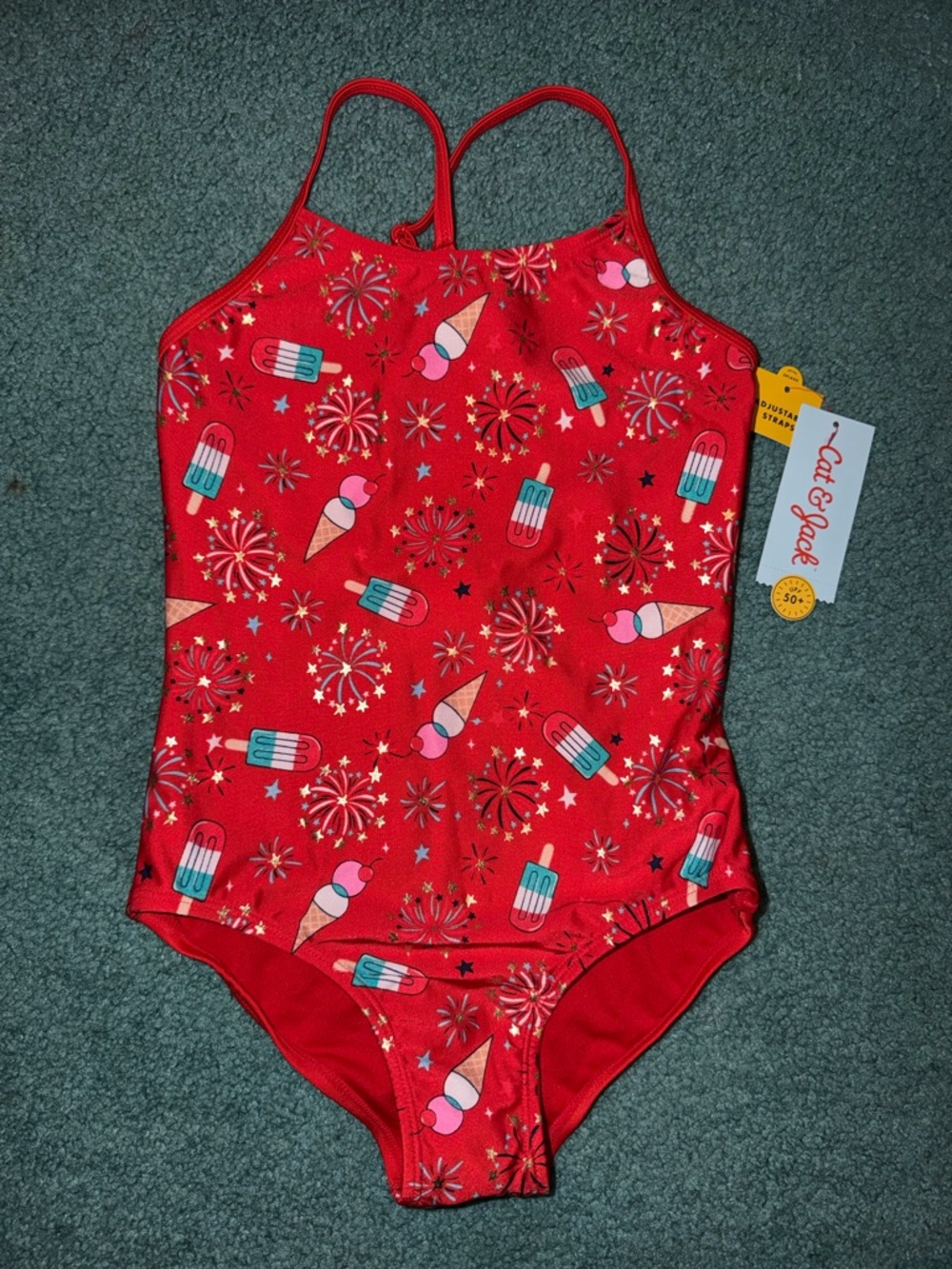Cat & Jack Red Girls' One-Piece Swimsuit!